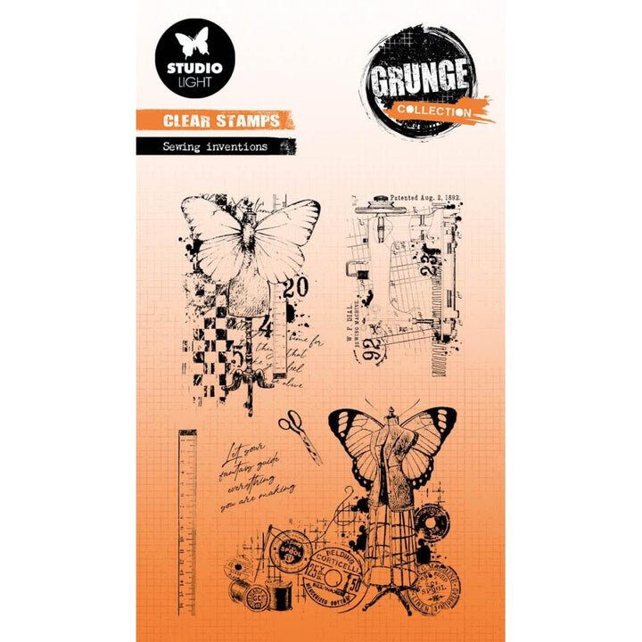 Studio Light Grunge Clear Stamps: Nr. 516, Sewing Inventions (SSAMP516)