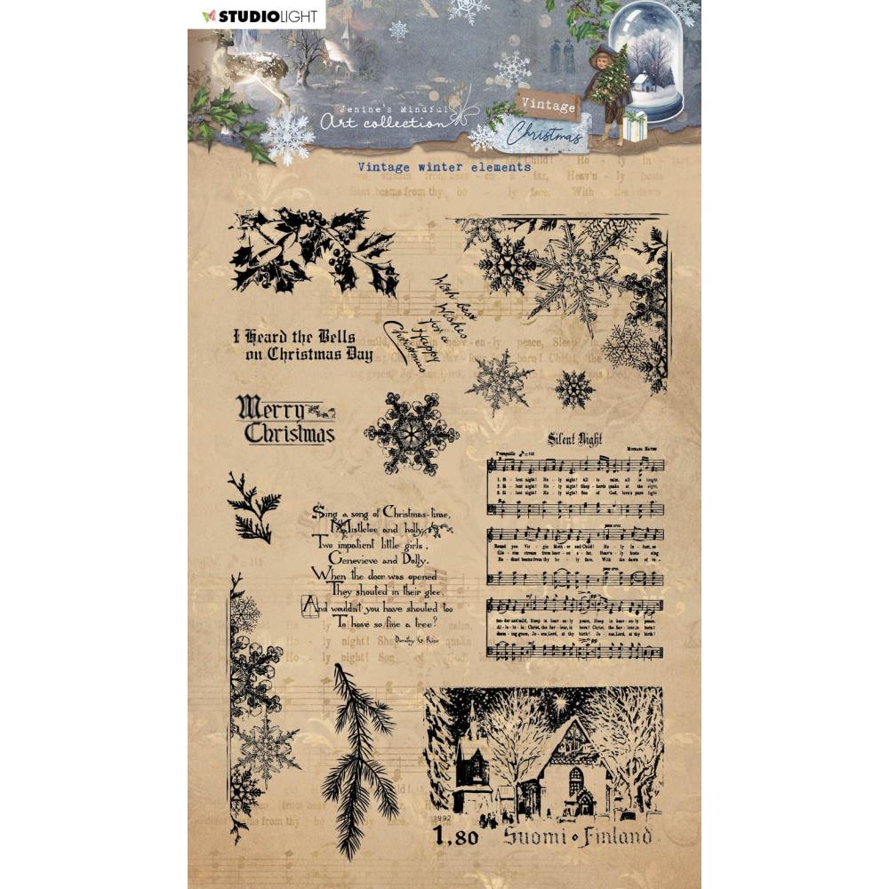 Studio Light Jenine's Mindful Art Clear Stamp: Nr. 546, Winter Elements (STAMP546)