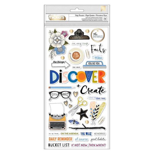 Vicki Boutin Discover + Create Thickers Stickers: Phrases W/Gold Foil, 108/Pkg (VB022157)