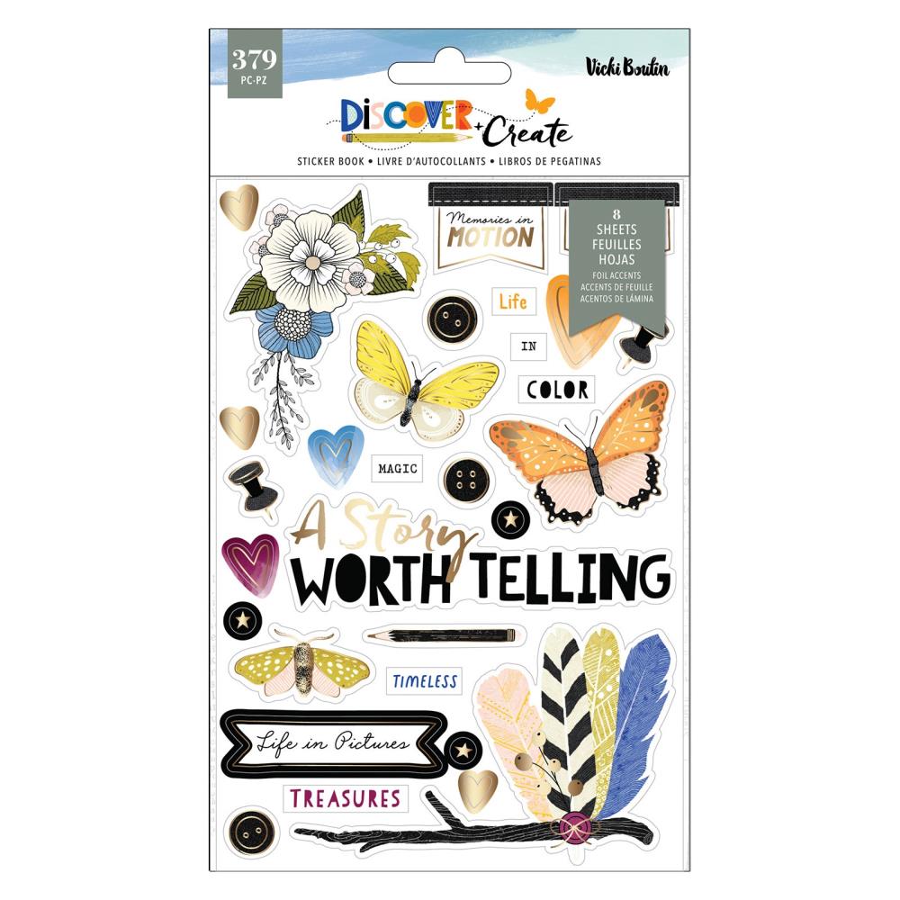 Vicki Boutin Discover + Create Sticker Book: W/Gold Foil, 8/Sheets (VB022158)