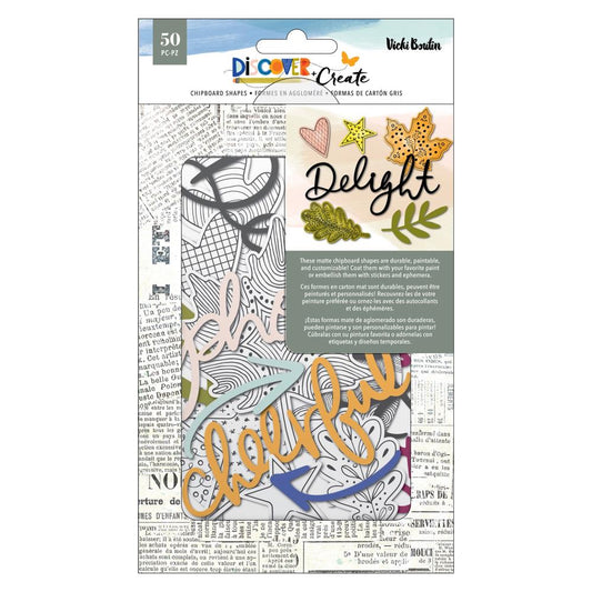 Vicki Boutin Discover + Create Mixed Chipboard, 50/Pkg (VB022154)