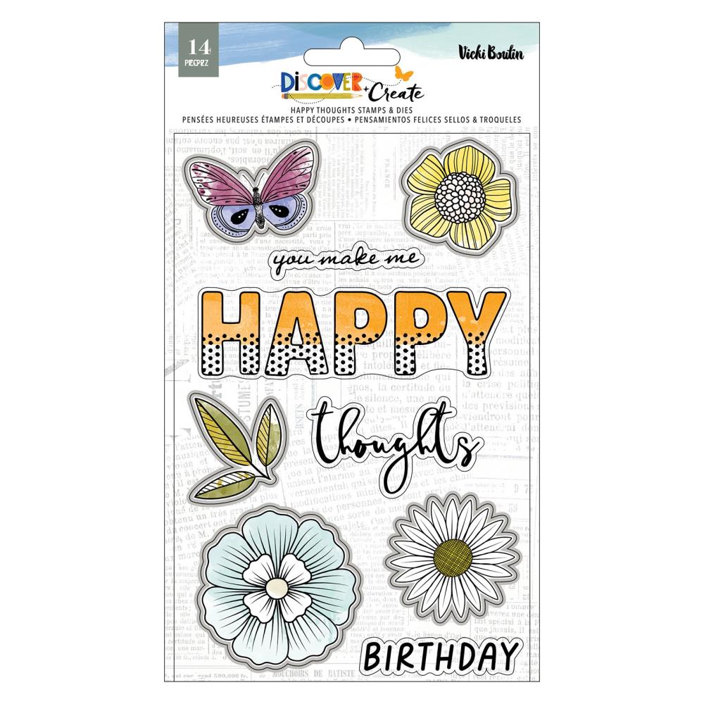 Vicki Boutin Discover + Create Stamp And Die Set: Happy Thoughts (VB022153)