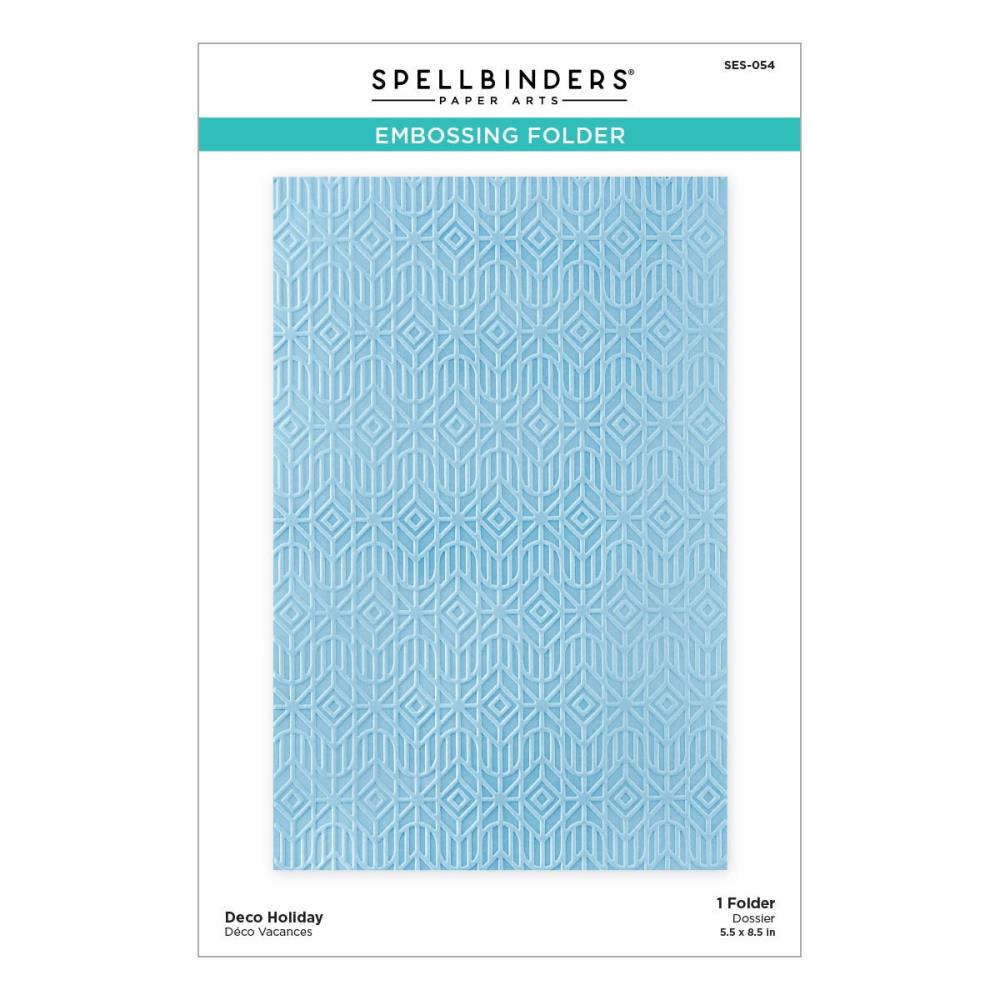Spellbinders 5.5"X8.5" 3D Embossing Folder: Sealed for Christmas - Deco Holiday (SES054)
