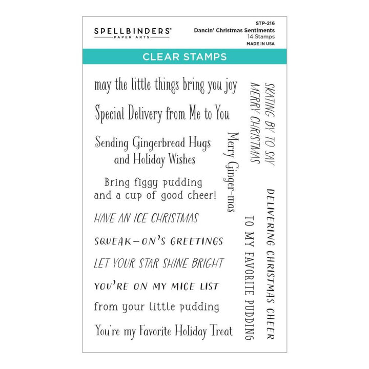 Spellbinders Clear Stamp Set: Dancin' Christmas Sentiments (STP216)
