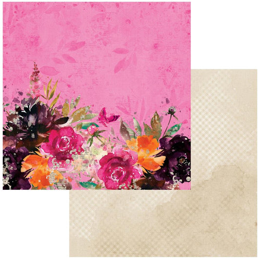 49 and Market ARToptions Spice 12"X12" Double-Sided Cardstock: Fuchsia Grove (49AOS1225187)