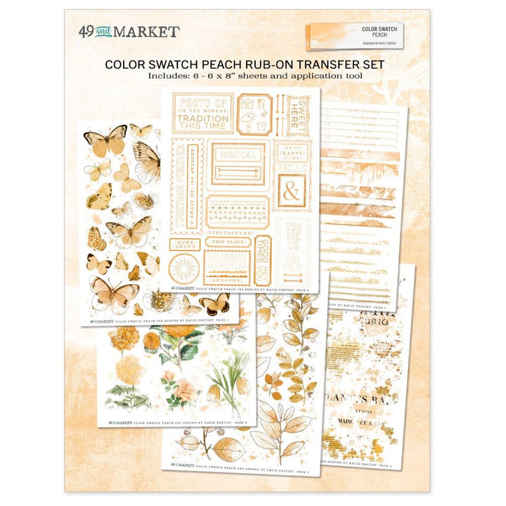 49 and Market Color Swatch: Peach 6"x8" Rub-Ons, 6/Pkg (CSP24883)