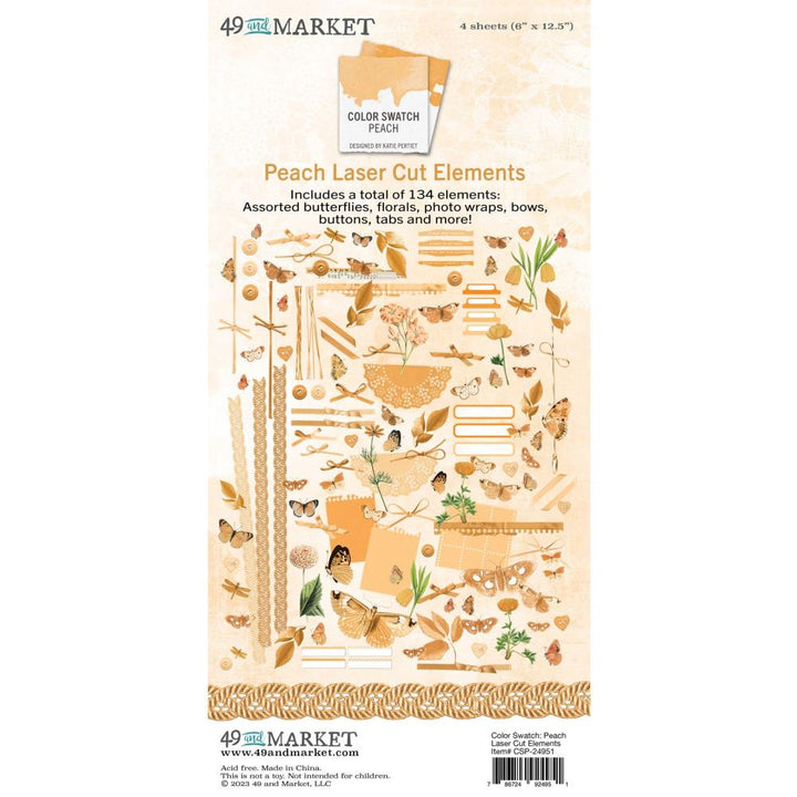 49 and Market Color Swatch: Peach Laser Cut Outs: Elements (CSP24951)