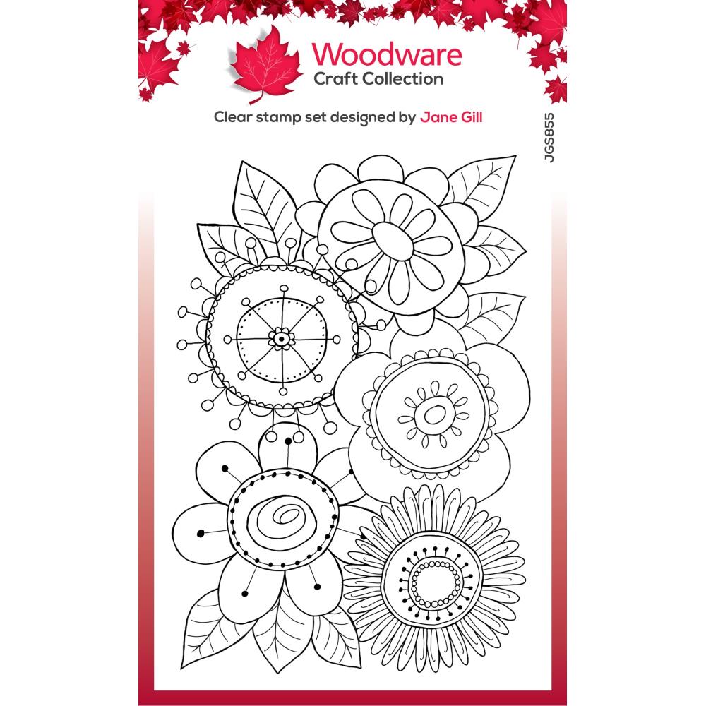 Woodware 4"X6" Clear Stamp Singles: Petal Doodles All Bunched Up (JGS855)