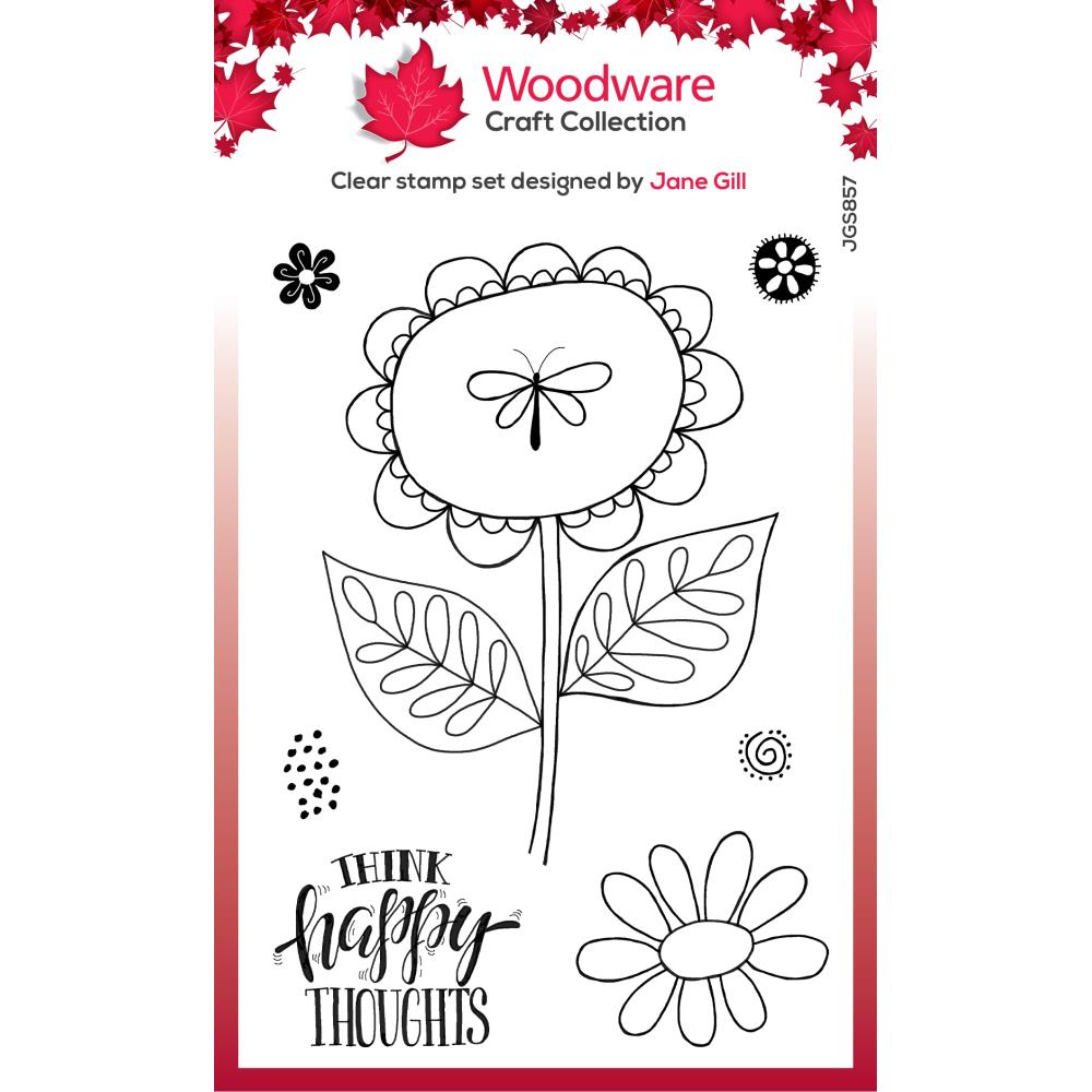Woodware 4"X6" Clear Stamp Singles: Petal Doodles Happy Thoughts (JGS857)