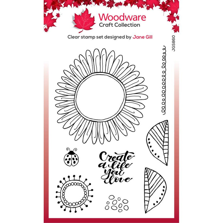 Woodware 4"X6" Clear Stamp Singles: Petal Doodles Live Life (JGS860)