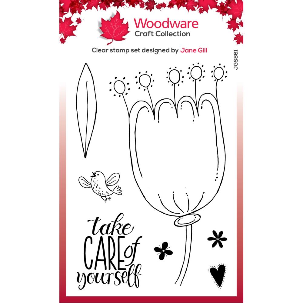 Woodware 4"X6" Clear Stamp Singles: Petal Doodles Take Care (JGS861)