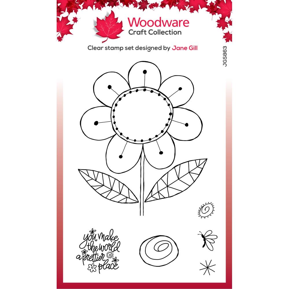 Woodware 4"X6" Clear Stamp Singles: Petal Doodles Pretty Place (JGS863)