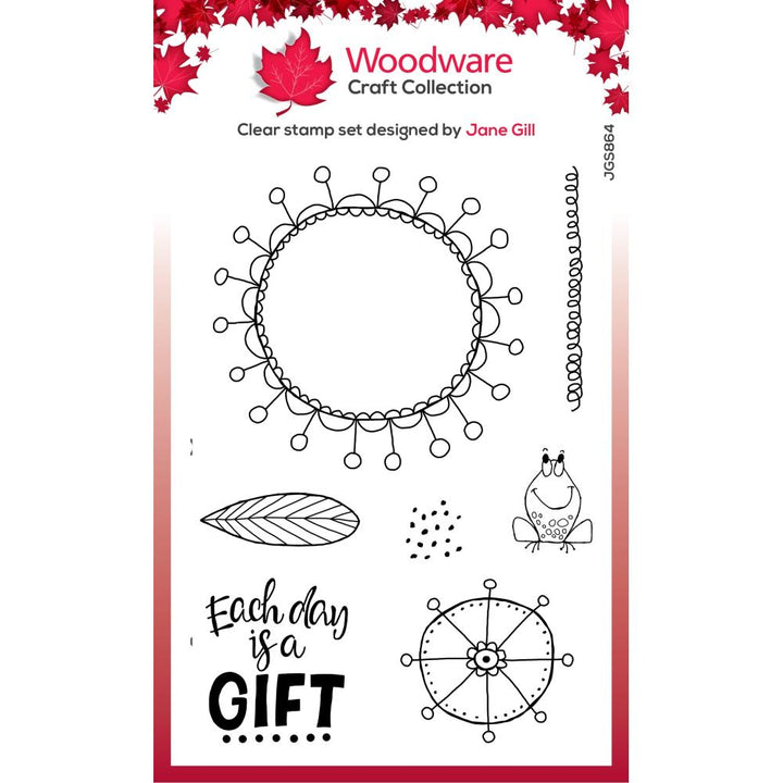 Woodware 4"X6" Clear Stamp Singles: Petal Doodles It's A Gift (JGS864)