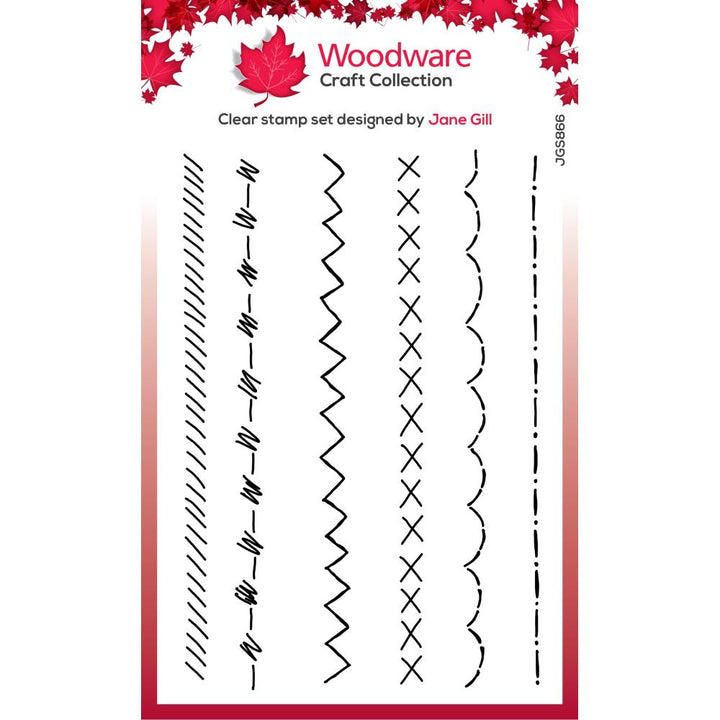 Woodware 4"X6" Clear Stamp Singles: Doodle Stitches (JGS866)