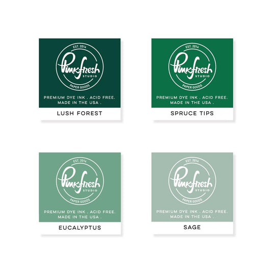 Pinkfresh Studio Premium Dye Cube Ink Pads 4 Colors: Green Gables (PFDIC016)