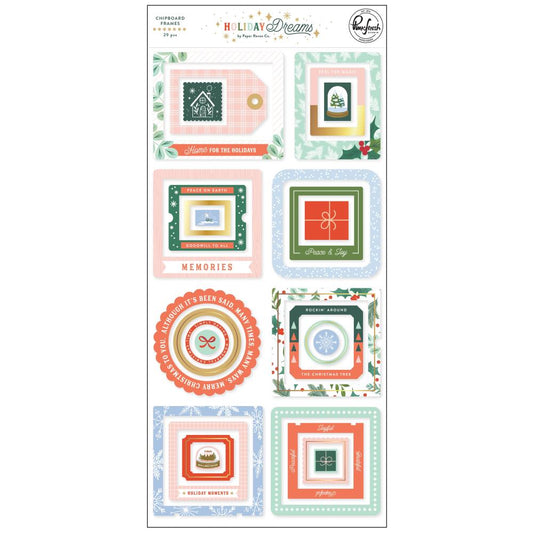 Pinkfresh Studio Holiday Dreams Chipboard Frames Stickers (PF214923)