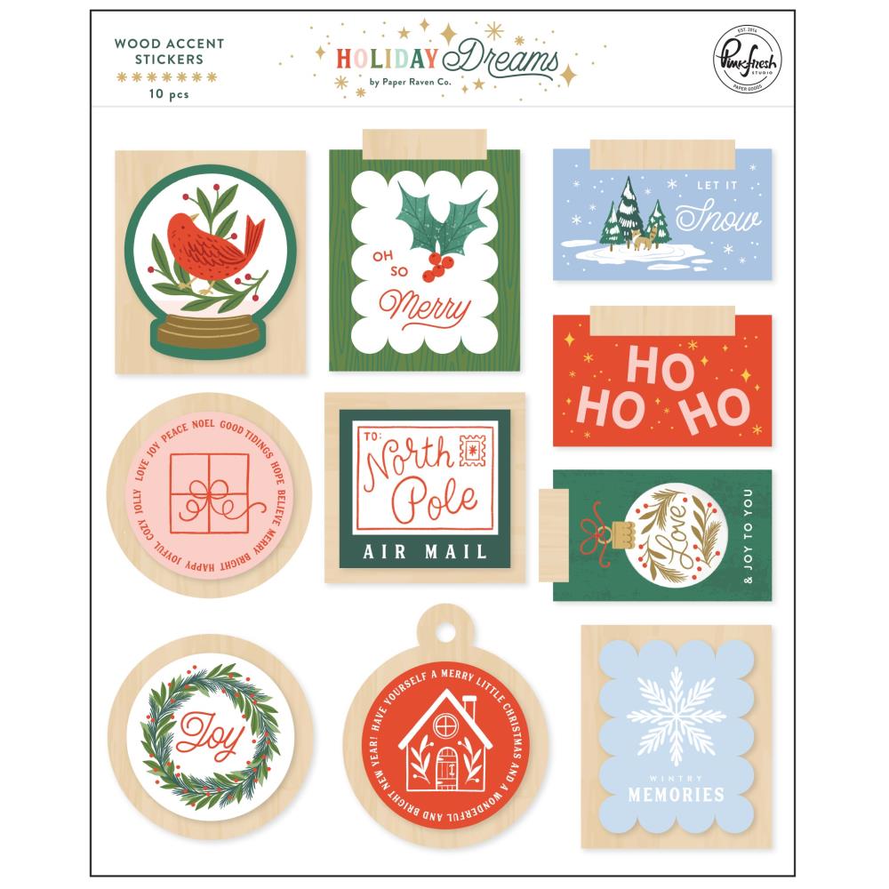 Pinkfresh Studio Holiday Dreams Wood Accent Stickers (PF215223)
