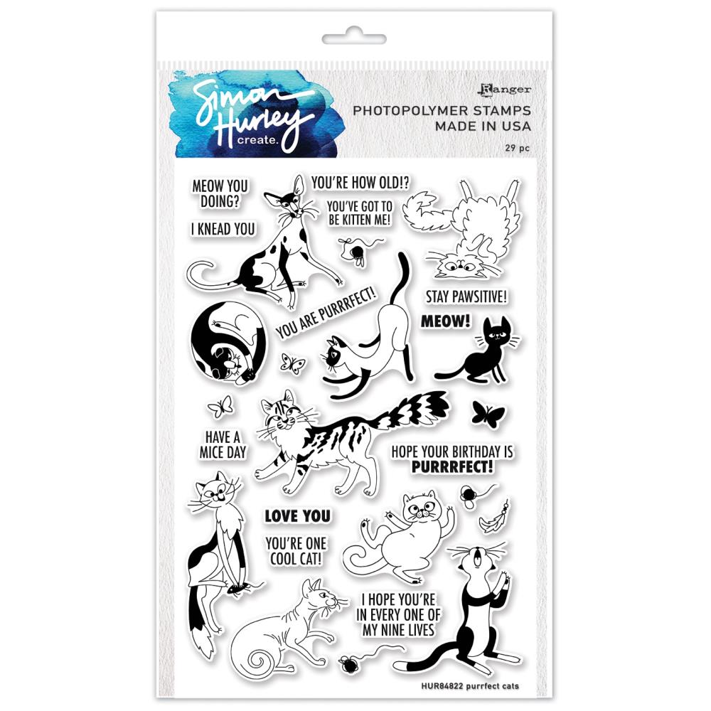 Simon Hurley Create 6"X9" Clear Stamps: Purrfect Cats (HUR84822)