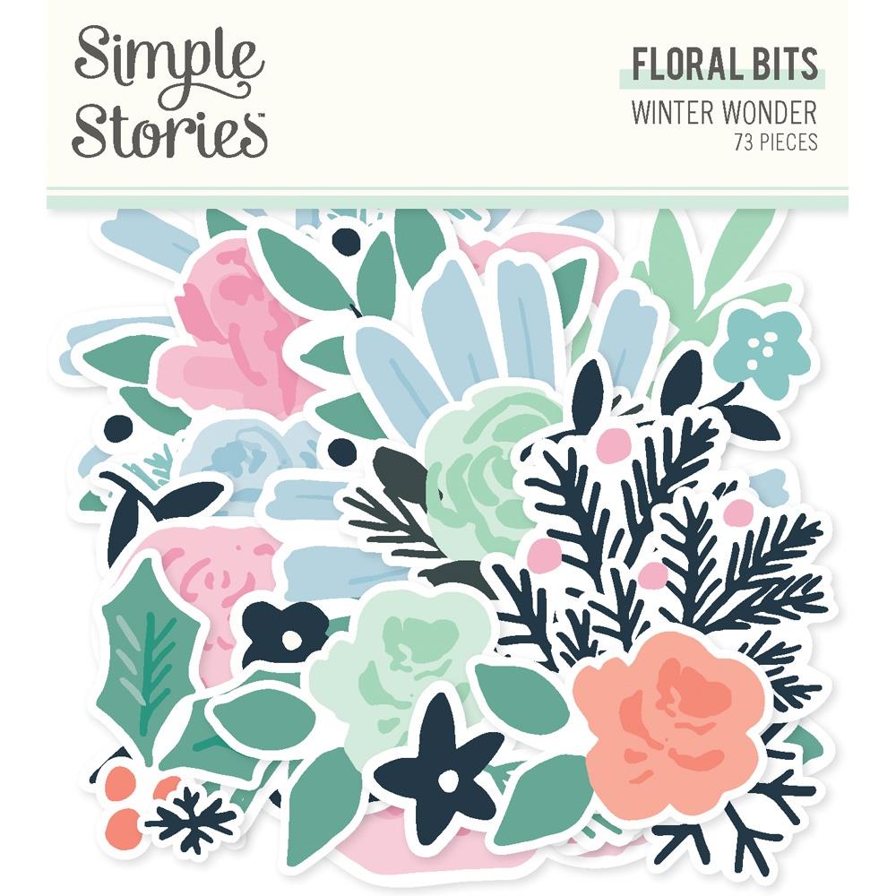 Simple Stories Winter Wonder Bits & Pieces Die-Cuts: Floral, 73/Pkg (WNW21220)