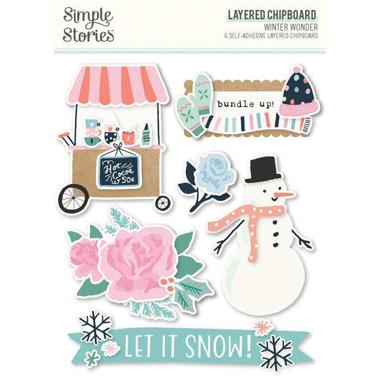 Simple Stories Winter Wonder Layered Chipboard Die-Cuts (WNW21222)