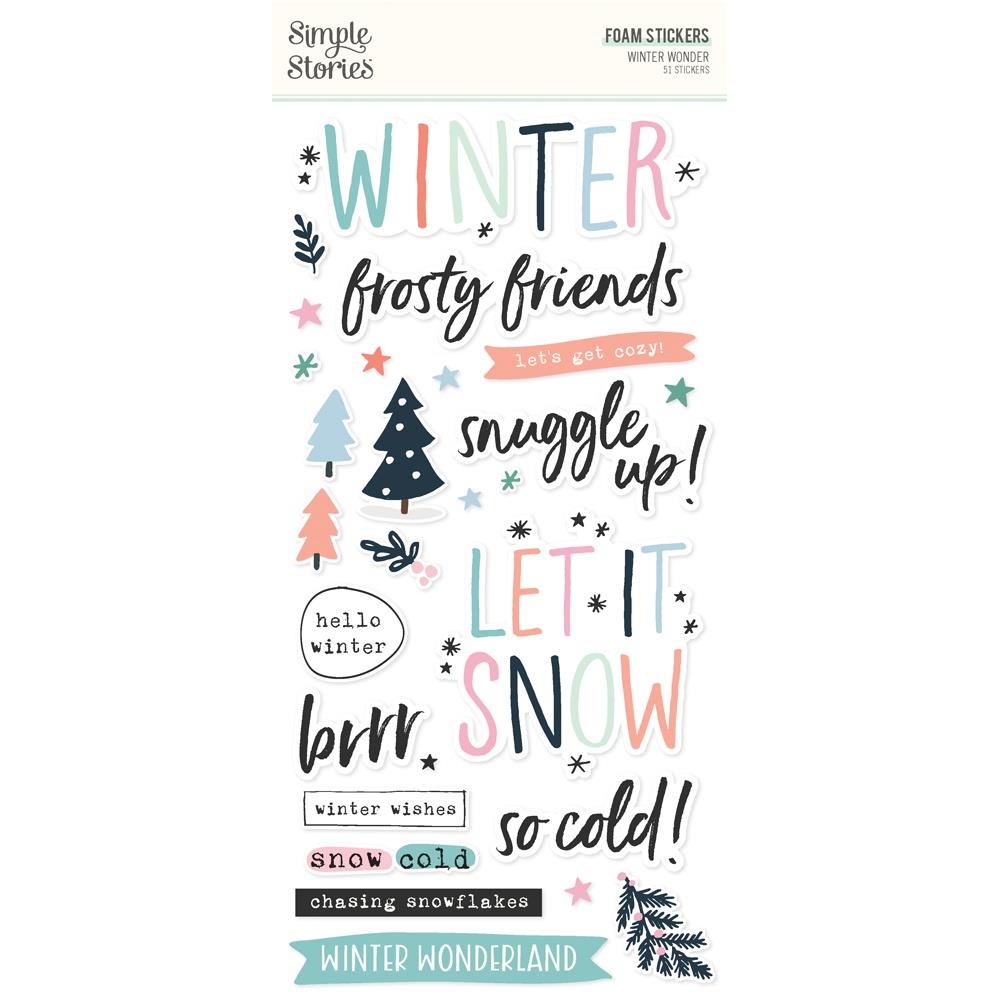 Simple Stories Winter Wonder Foam Stickers, 51/Pkg (WNW21225)