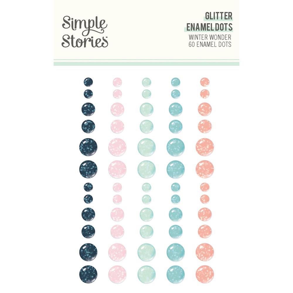 Simple Stories Winter Wonder Glitter Enamel Dots Embellishments (WNW21227)