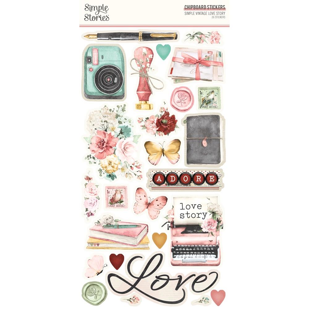 Simple Stories Simple Vintage Love Story 6"X12" Chipboard Stickers (VLO21421)