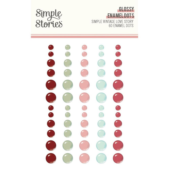 Simple Stories Simple Vintage Love Story Glossy Enamel Dots Embellishments (VLO21433)