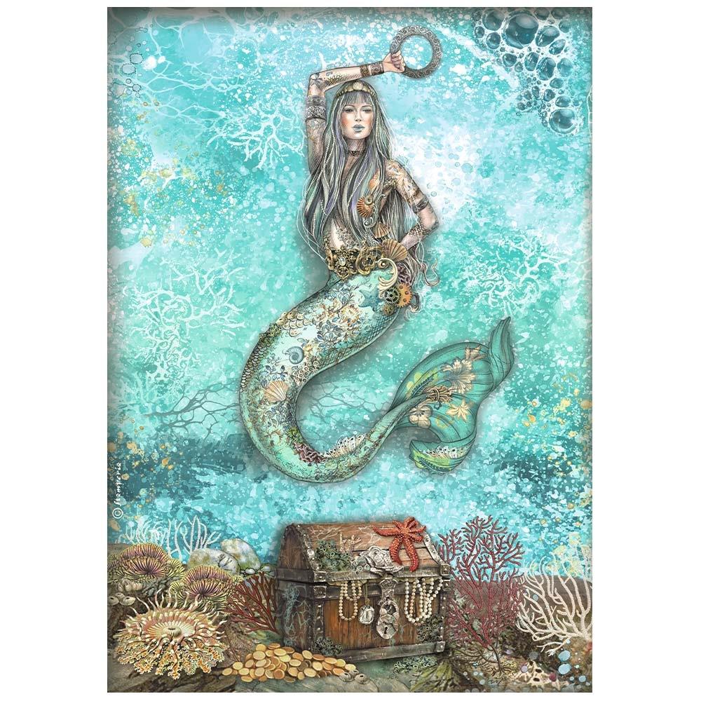 Stamperia Songs Of The Sea A4 Rice Paper Sheet: Mermaid (DFSA4810)