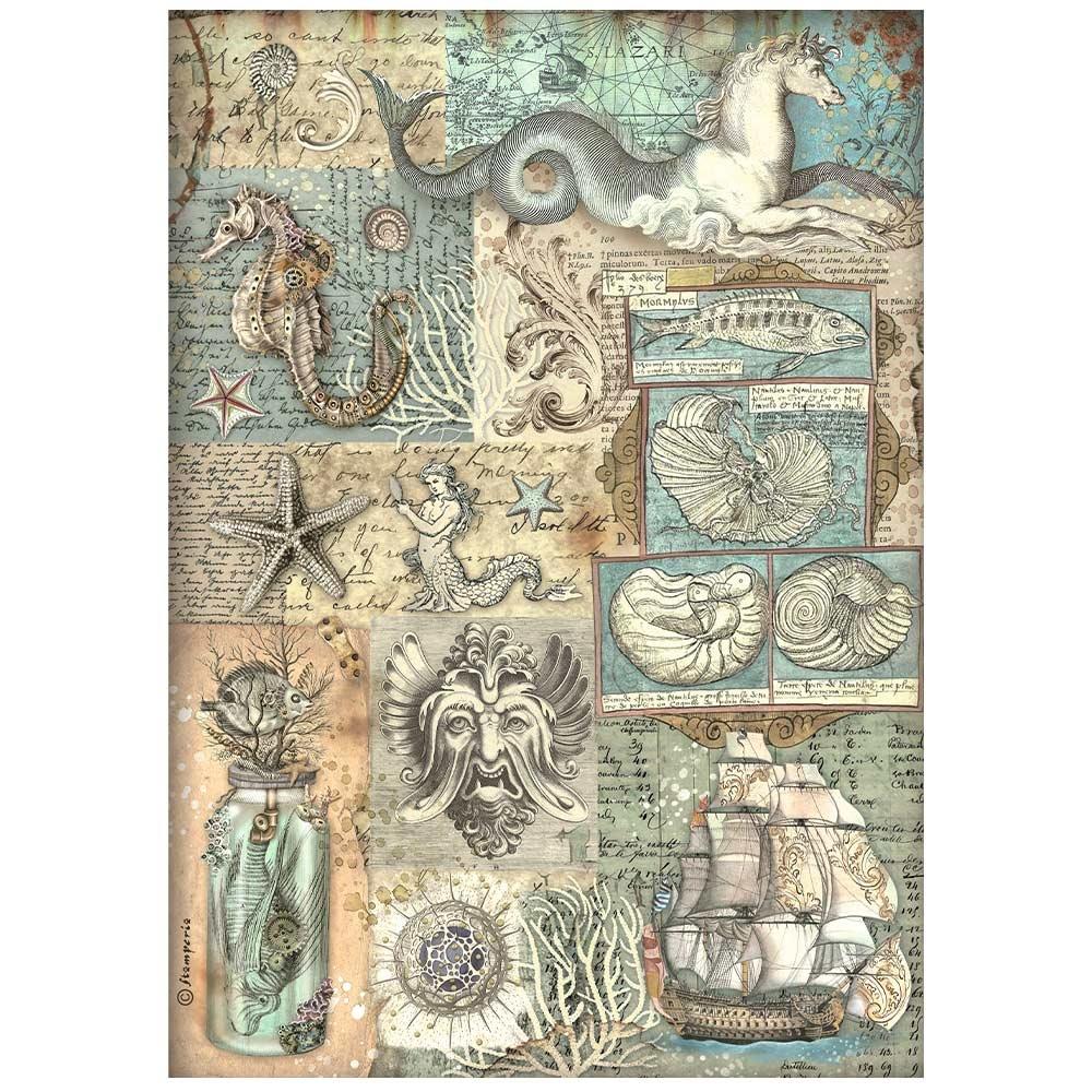 Stamperia Songs Of The Sea A4 Rice Paper Sheet: Texture (DFSA4813)