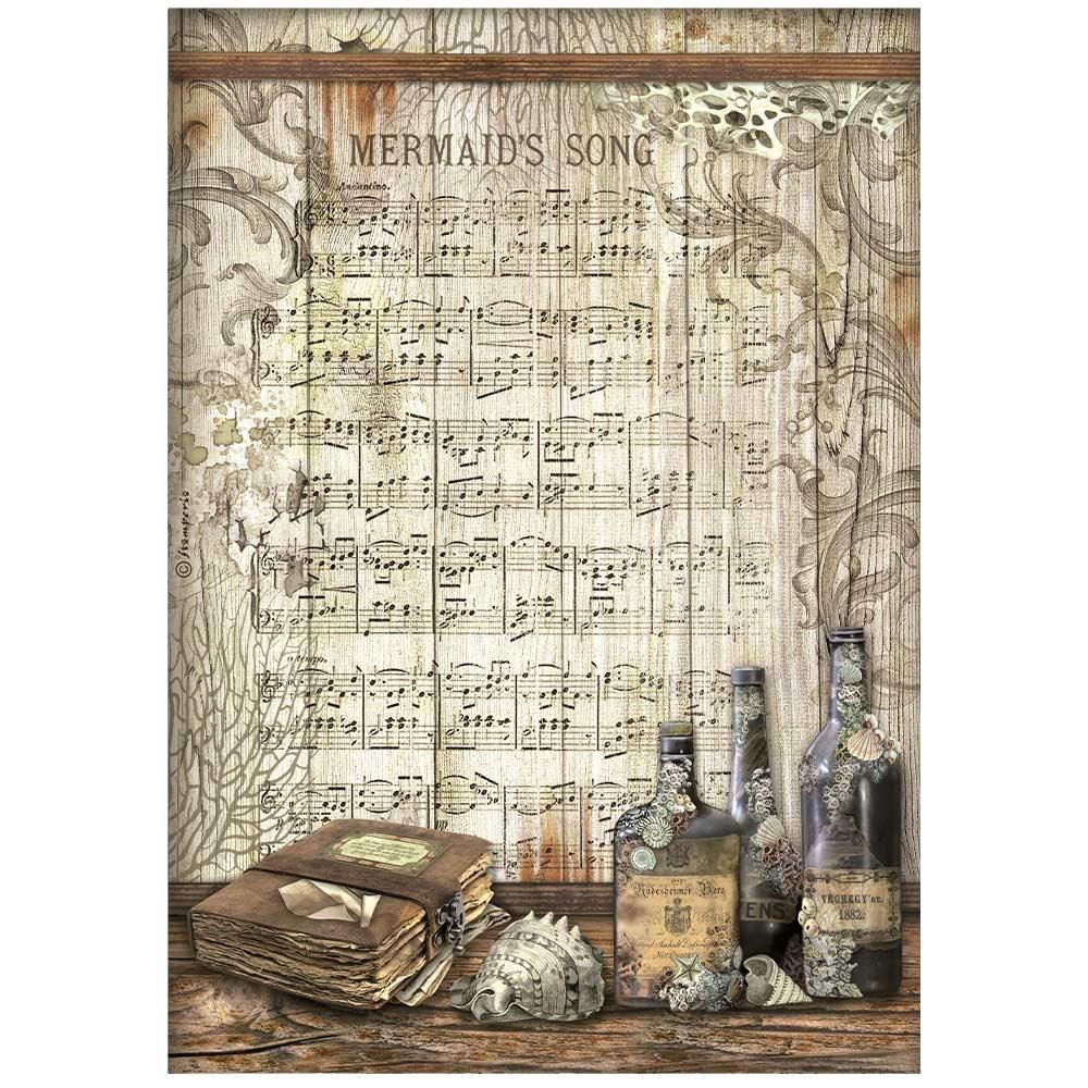 Stamperia Songs Of The Sea A4 Rice Paper Sheet: Mermaid's Song (DFSA4814)