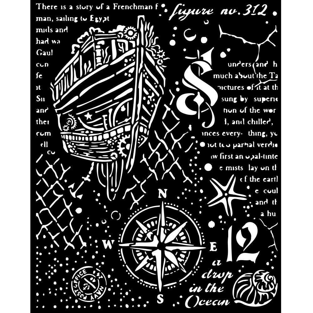 Stamperia Songs Of The Sea 7.87"X9.84" Stencil: Sailing Ship (KSTD145)