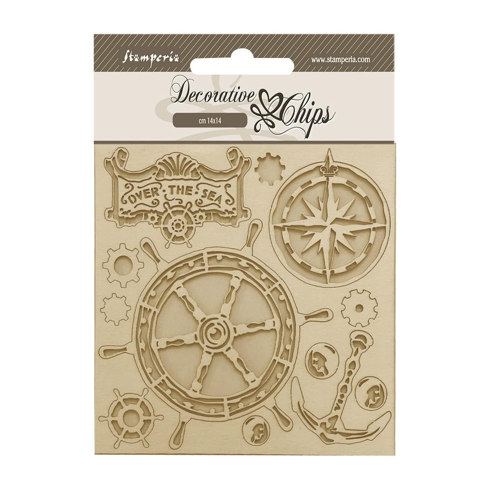 Stamperia Songs Of The Sea 5.5"X5.5" Decorative Chips: Rudder (SCB188)
