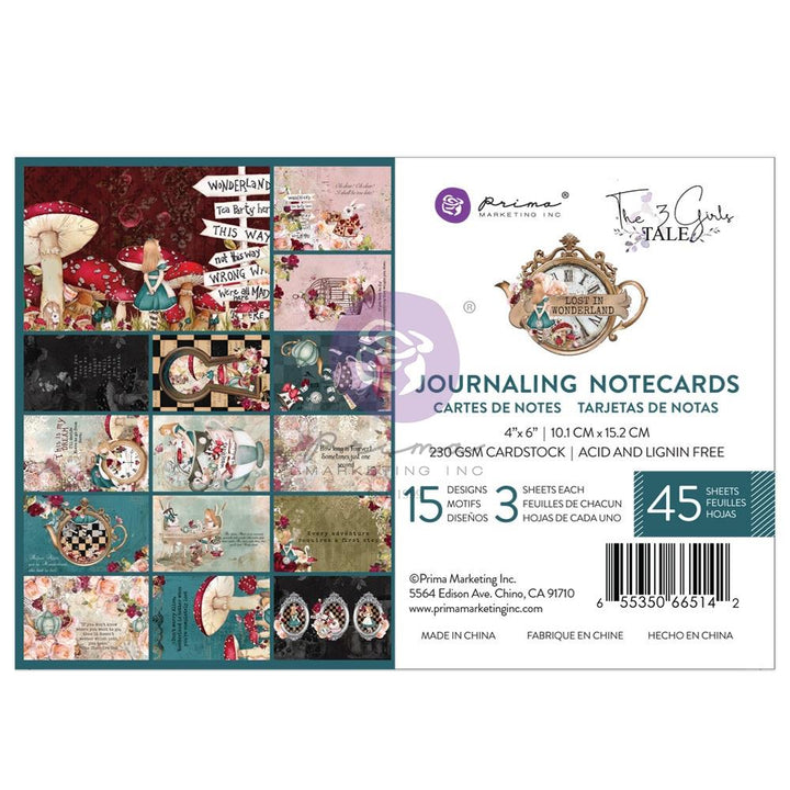 Prima Marketing Lost In Wonderland 4"X6" Journaling Cards, 45/Pkg (P665142)