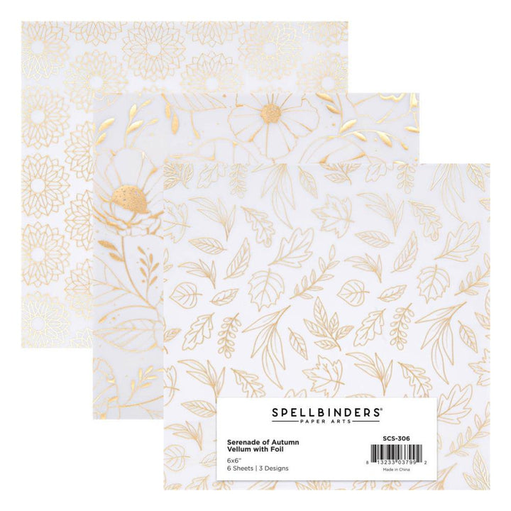 Spellbinders Serenade Of Autumn 6"X6" Paper Pad: Foiled Vellum (SCS306)