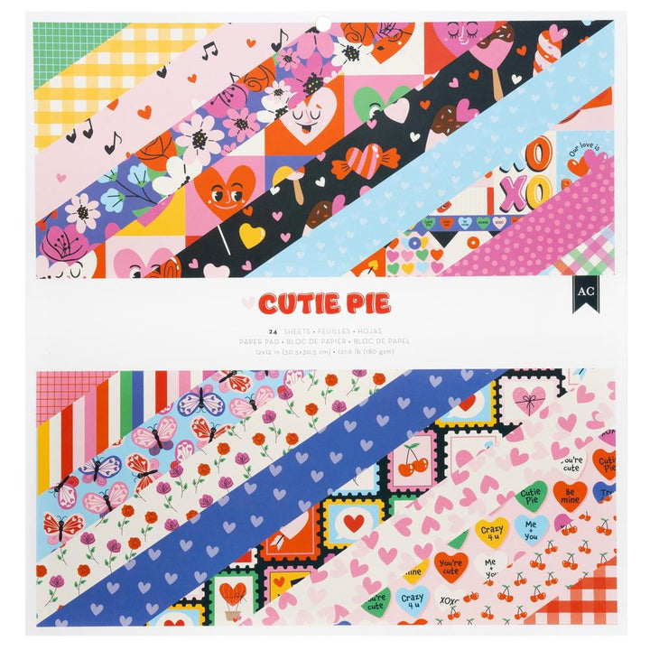 American Crafts Cutie Pie 12"X12" Double-Sided Paper Pad, 24/Pkg
 (34027435)