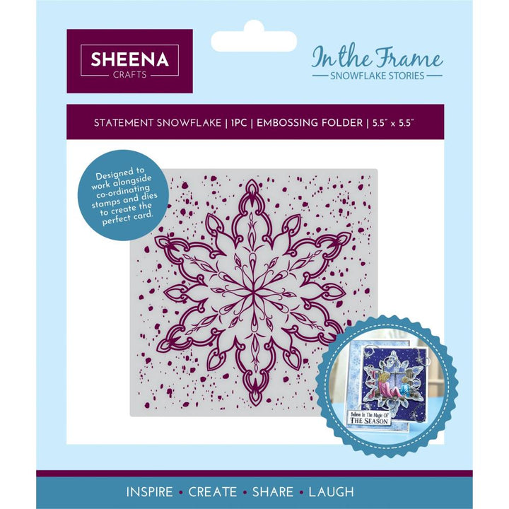 Crafter's Companion In The Frame Snowflake Stories Embossing Folder: Statement Snowflake (SEF5.5SS)