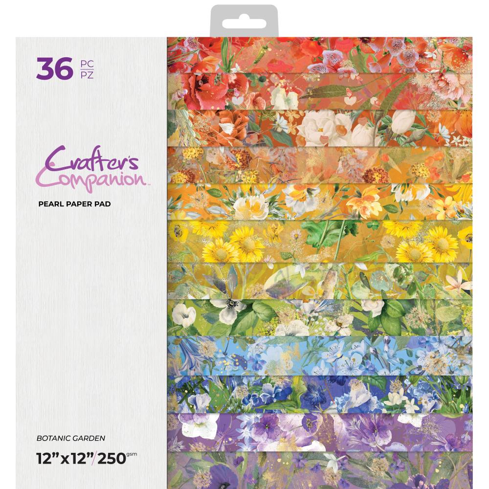 Crafter's Companion 12"X12" Pearl Paper Pad: Botanic Garden (AD12BOTG)