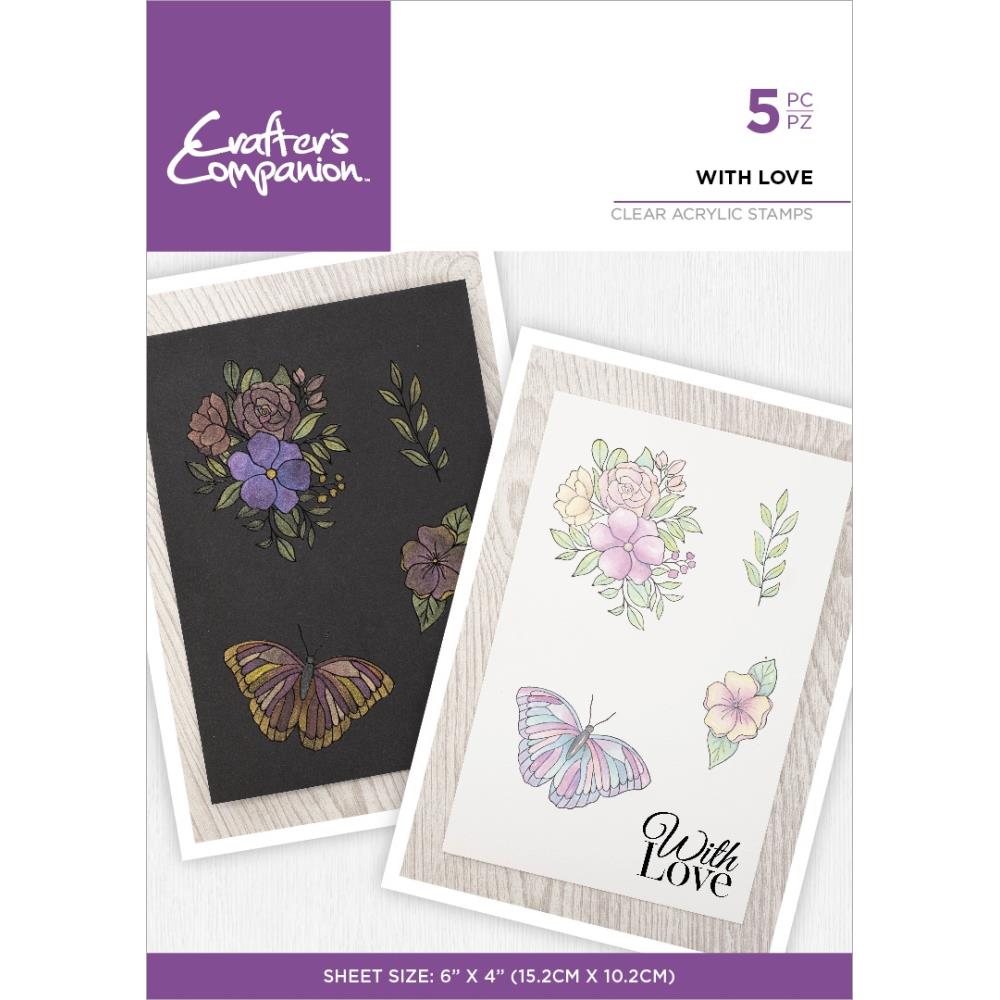 Crafter's Companion Inking and Stamping Clear Acrylic Stamp: With Love (CASTWILO)