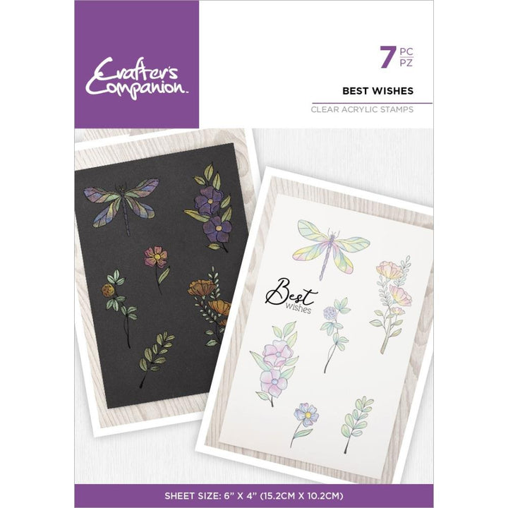 Crafter's Companion Inking and Stamping Clear Acrylic Stamp: Best Wishes (CASTBEWI)