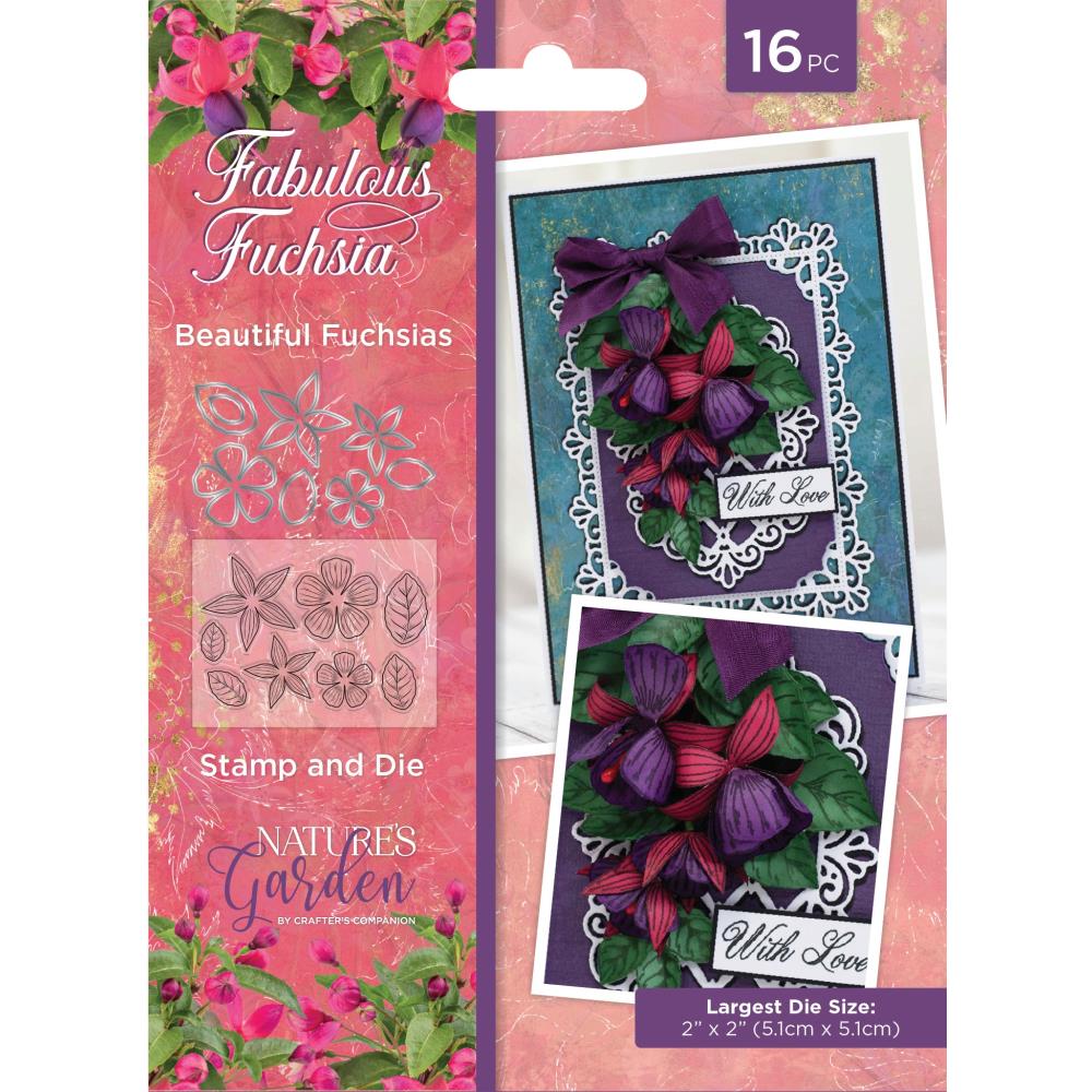 Crafter's Companion Nature's Garden Fabulous Fuchsia Stamp & Die Set (FFSTDBFU)