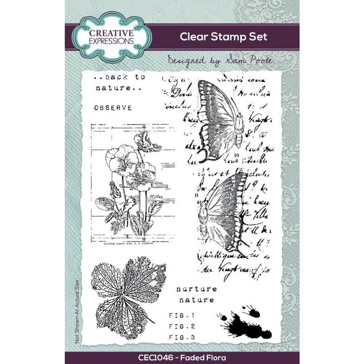 Creative Expressions 4"X6" Clear Stamp Set: Faded Flora, By Sam Poole
 (CEC1046)