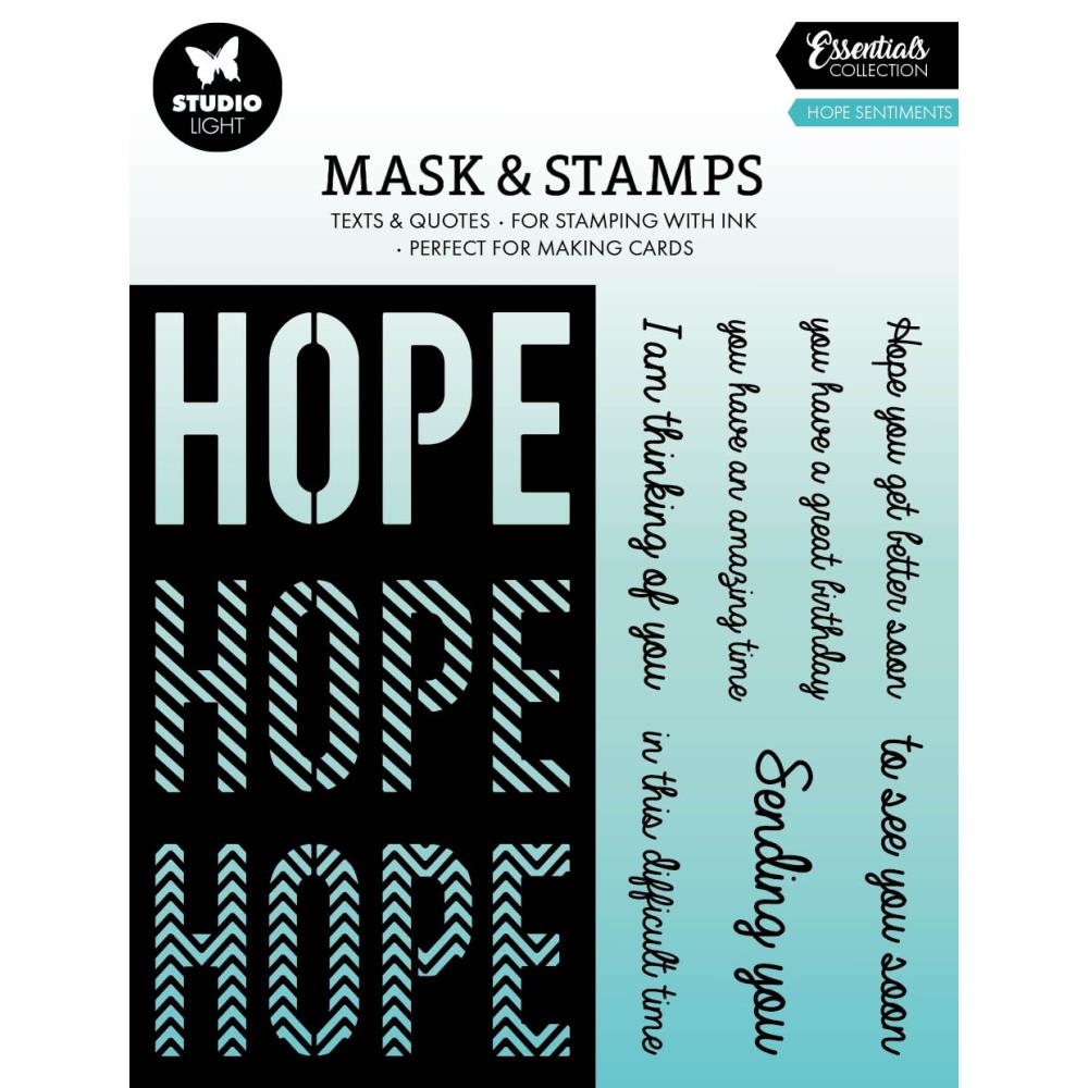Studio Light Essentials Stencils & Stamps: Nr. 05, Hope Sentiments (LESMST05)