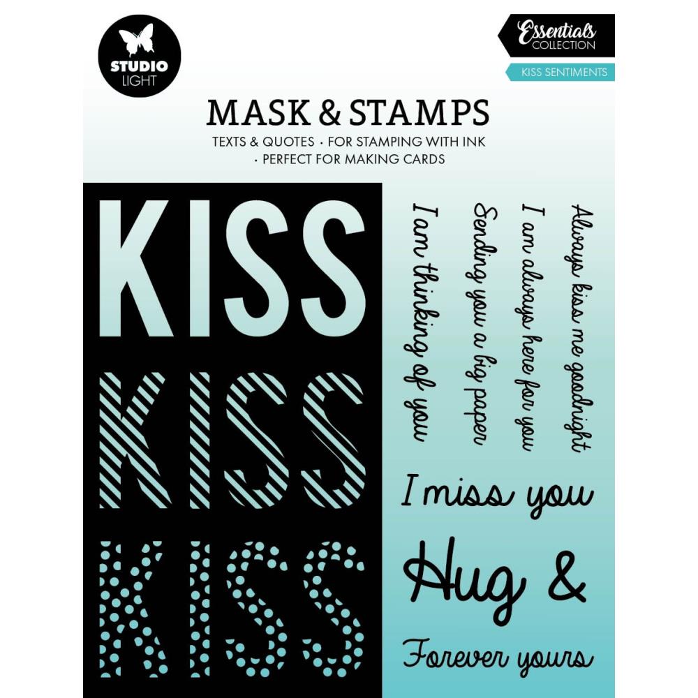 Studio Light Essentials Stencils & Stamps: Nr. 06, Kiss Sentiments (LESMST06)