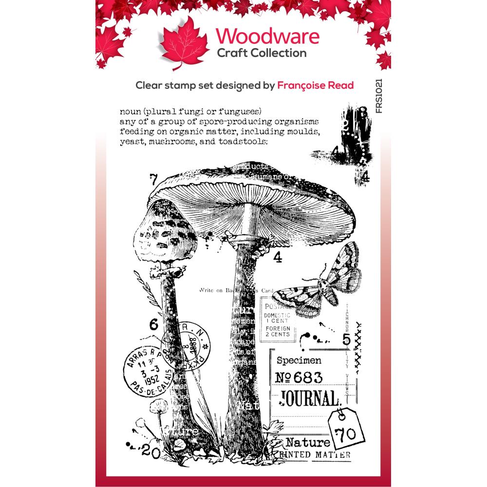 Woodware 4"X6" Clear Stamp Singles: Vintage Fungi Up (FRS1021)