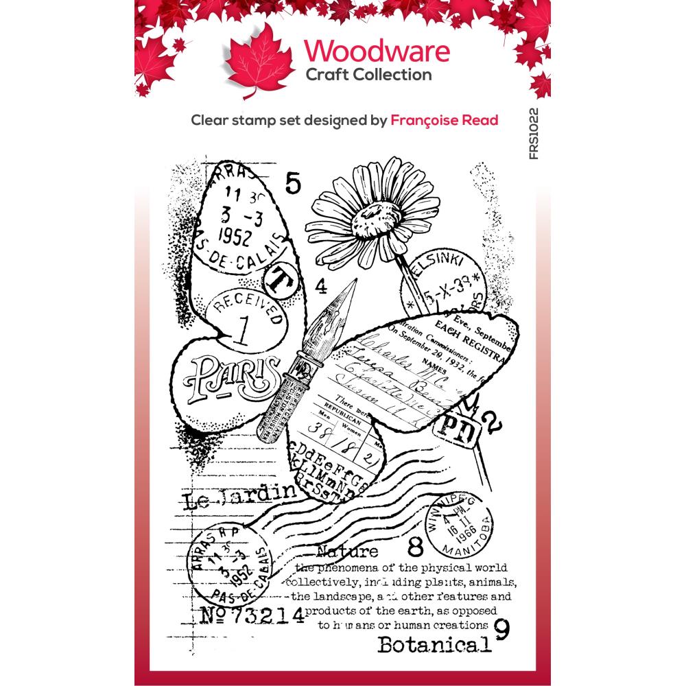 Woodware 4"X6" Clear Stamp Singles: Paper Nib Butterfly (FRS1022)