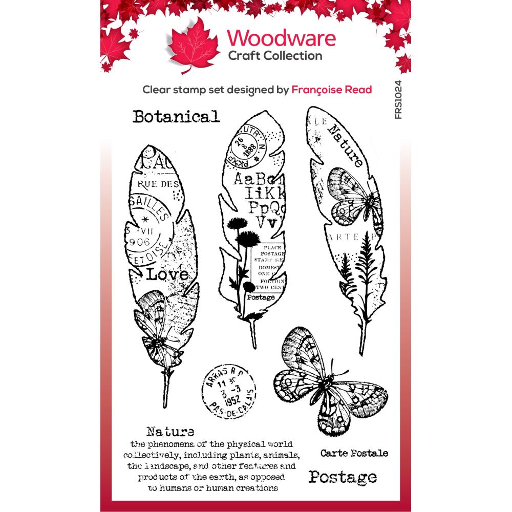 Woodware 4"X6" Clear Stamp Singles: Paper Feathers (FRS1024)