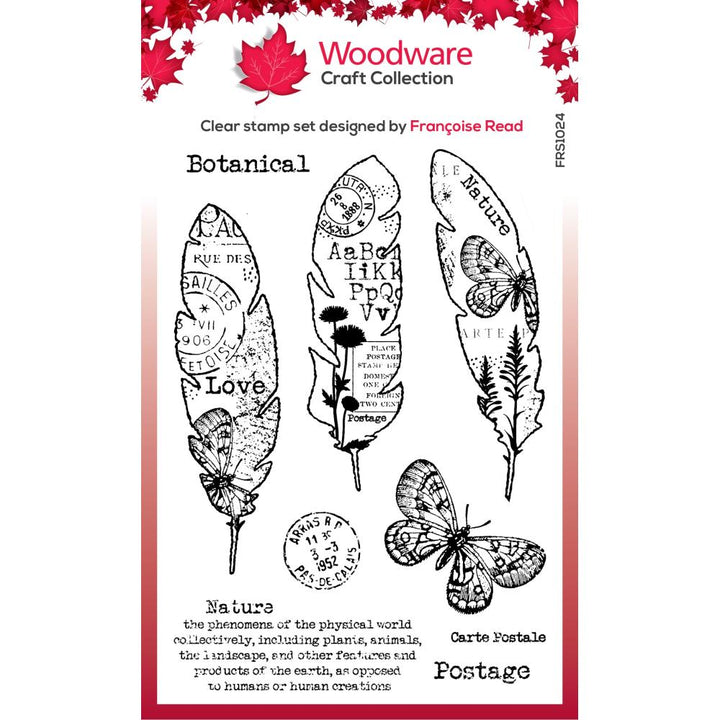 Woodware 4"X6" Clear Stamp Singles: Paper Feathers (FRS1024)