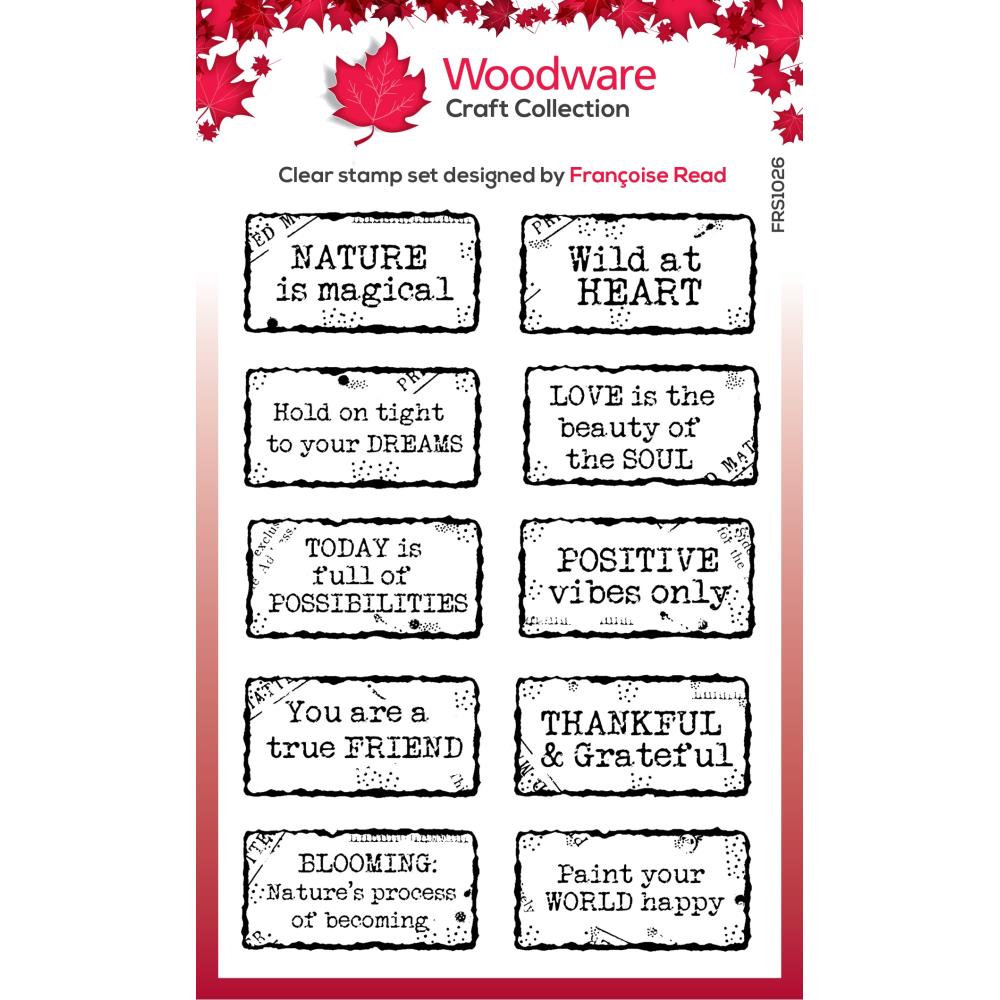 Woodware 4"X6" Clear Stamp Singles: Distressed Labels (FRS1026)