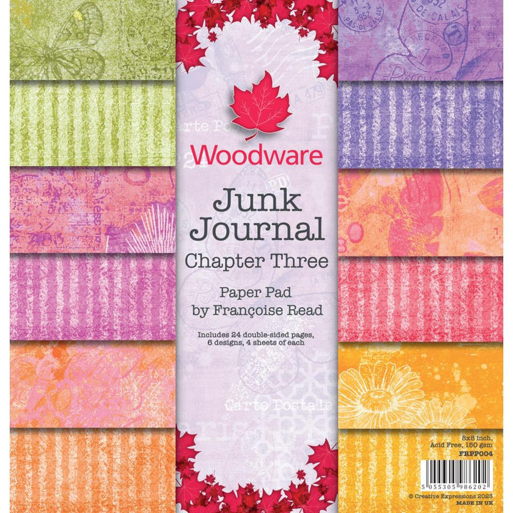Woodware Francoise Read Junk Journal Chapter Three 8"X8" Double-Sided Paper Pad, 24/Pkg (FRPP004)